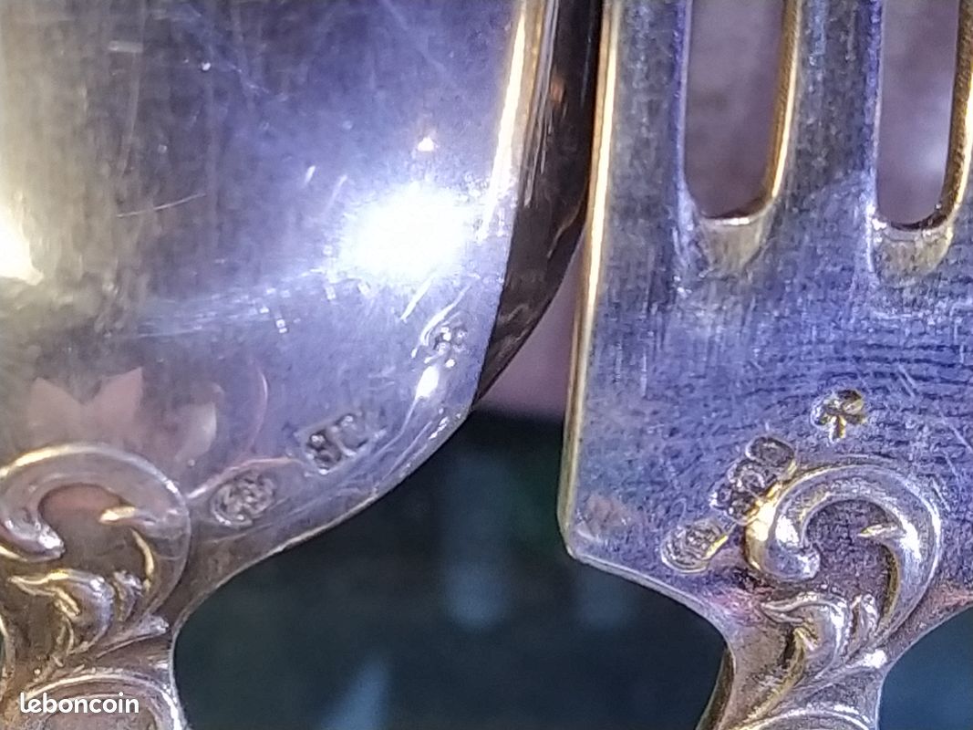 Lot De 4 Grands Couverts Argent Massif – Orfèvre BE – Art Déco – 320g