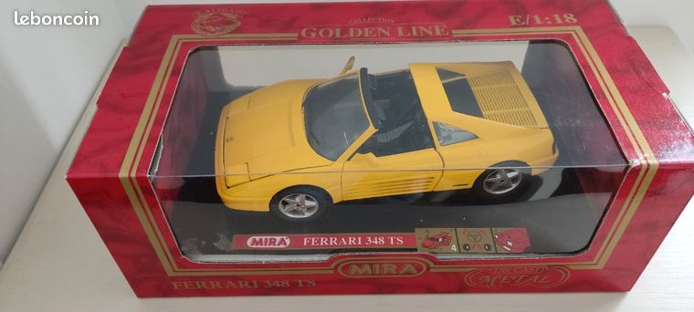 Ferrari 348 TS Cabriolet Jaune Mira 1/18 – Miniature Collection Avec Défaut