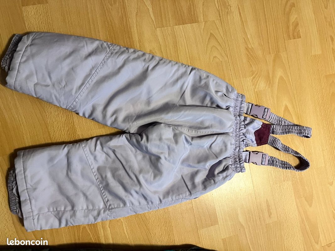 Pantalon ski fille parme à bretelles ans bon état Sport