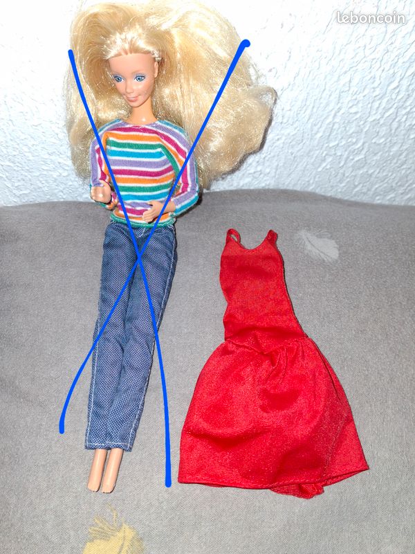 Tenue Haute Couture Rouge Pour Poupée Barbie – Mattel Vintage 1986 – Réf 3248