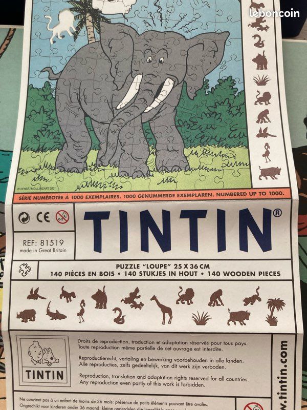 Tintin - Puzzle en bois - Tintin en Amérique - (1955) - Catawiki