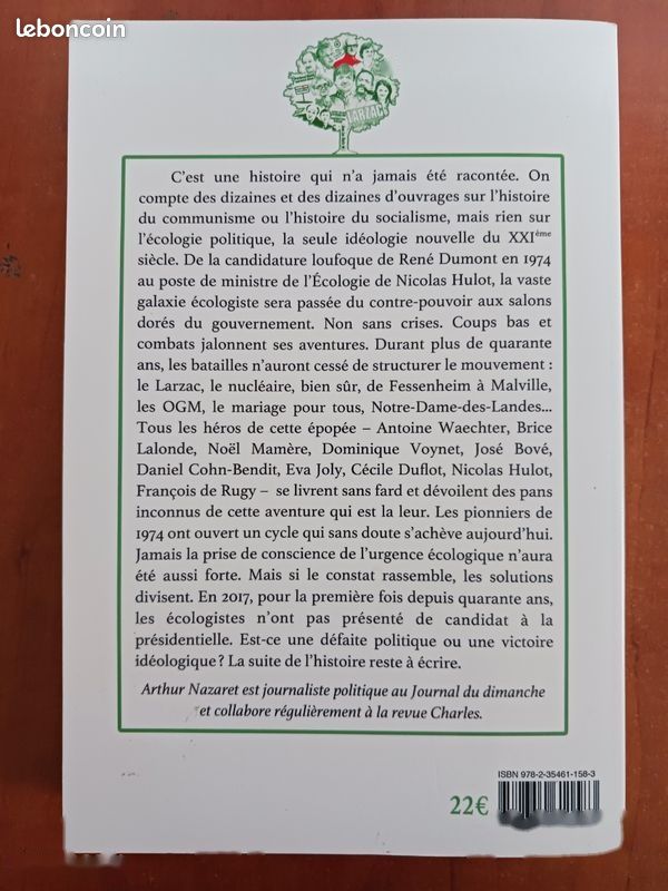 Une Histoire De L'écologie Politique - De René Dumont À Nicolas Hulot Arthur Nazaret 9782354611583 (image 3)