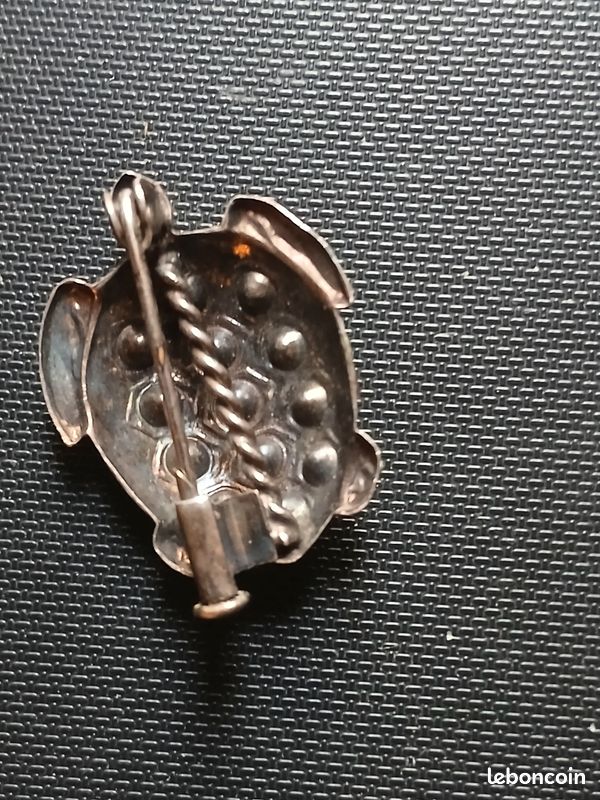 Superbe broche ancienne argent pierre rouge facettes art nouveau 1900 - Montres & Bijoux