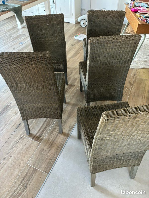 5 chaises en rotin (image 2)
