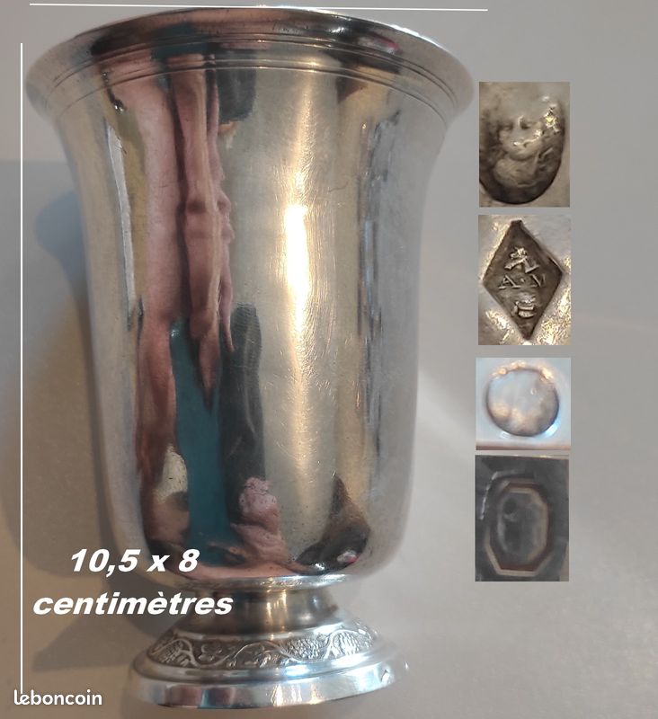 Ancienne timbale XVIIIè argent massif poinçon révolution Française (image 1)