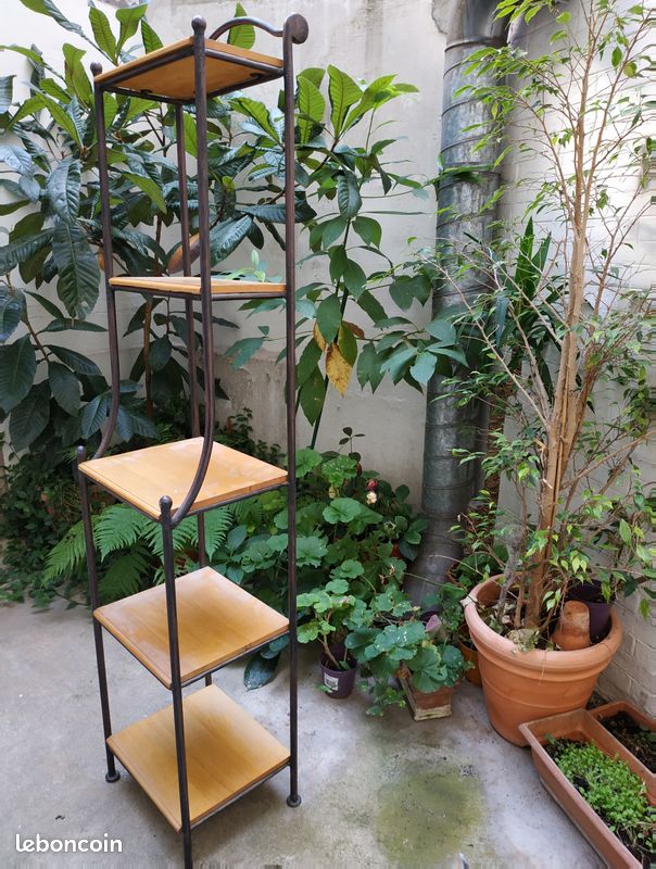 2 etageres modernes fer forge et bois (image 1)
