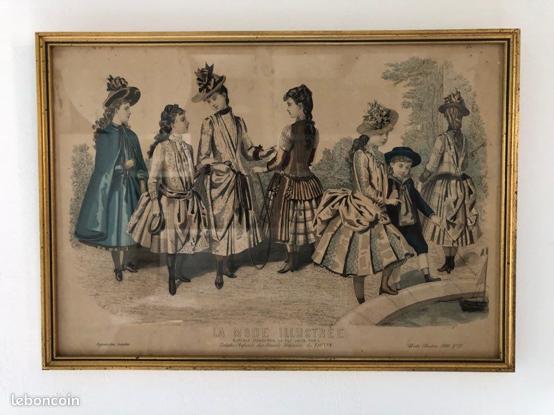 Cadres anciens avec gravures de mode originales (image 1)