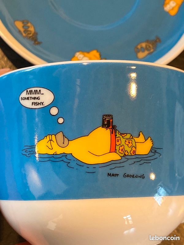 Tasse / bol / mug Homer Simpsons, Matt Groening , poissons / requins / 2000 (image 3)