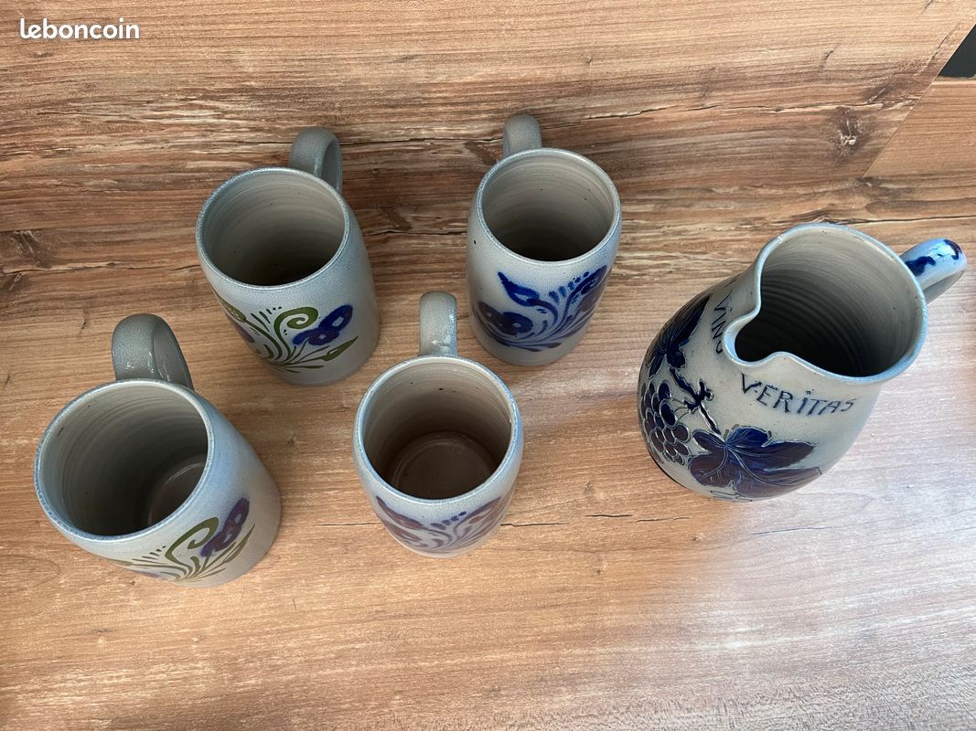 Service en grès d’Alsace carafe et chopes (image 3)