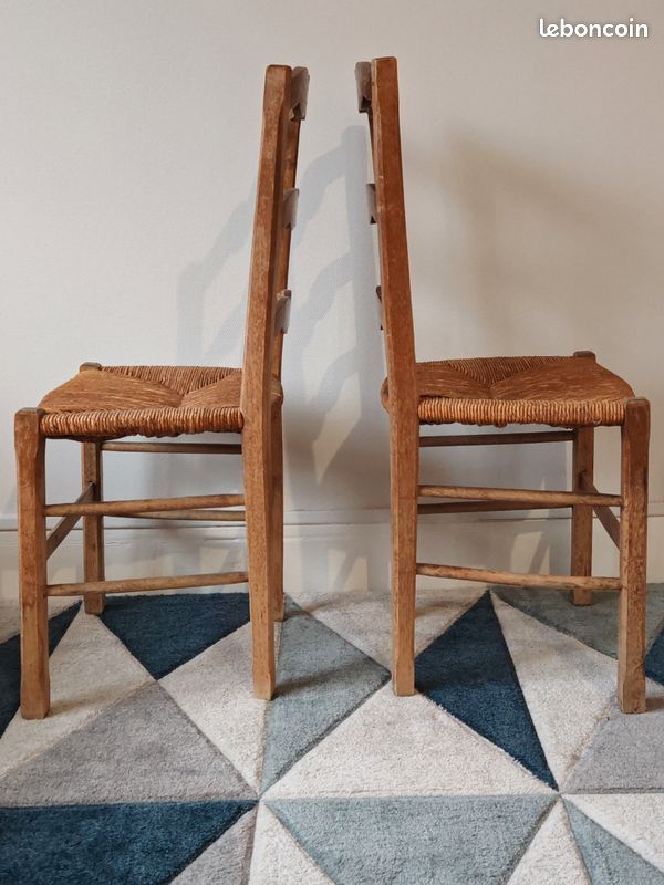 Paire de chaises rustiques en bois (image 2)