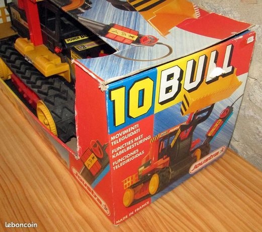 Tractopelle Bulldozer Joustra – 1959 – Engin Jouet Mécanique à Clé – Métal Jaune