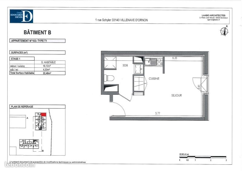 Studio 1 pièce 22 m² - Villenave-d'Ornon 33140 (image principale 4)