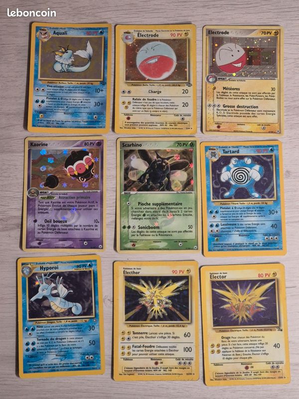 Lot de 9 cartes Pokémon aquali, Hyporoi, elector, tartare, electrode... (image 1)