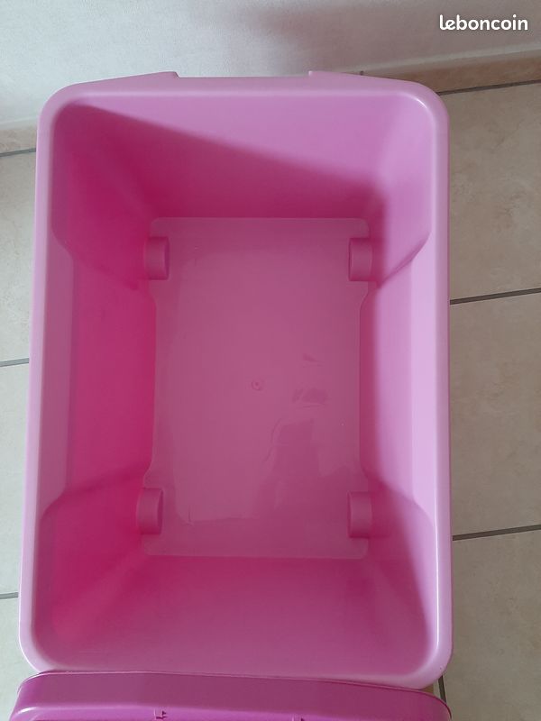 Boîte de rangement rose avec couvercle (image 3)