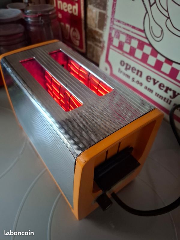 Grille-pain Philips vintage orange années 70 - Électroménager