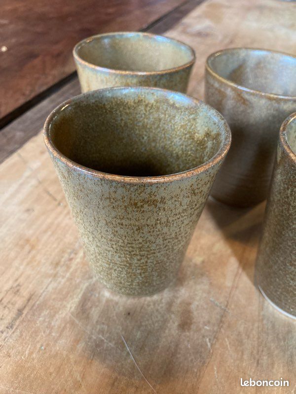 Lot de 5 verres en grès Digoin vintage – années 70/80 (image 3)