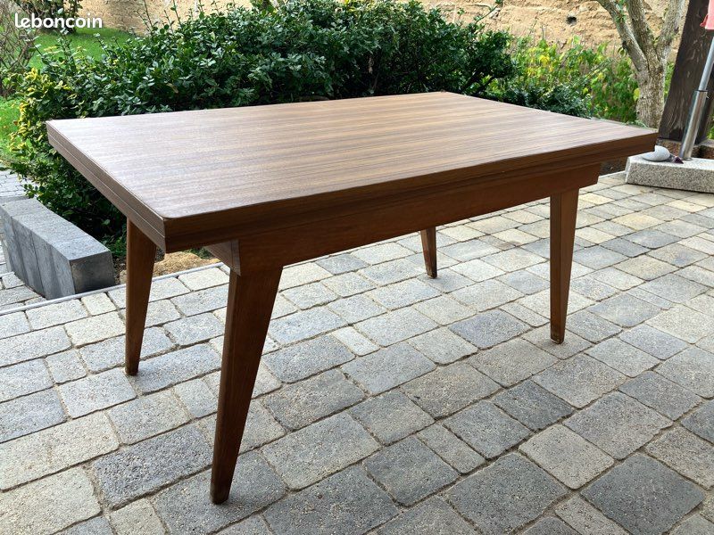 TABLE MODULABLE du Designer Albert Ducrot à système portefeuille année 1970 (image 1)