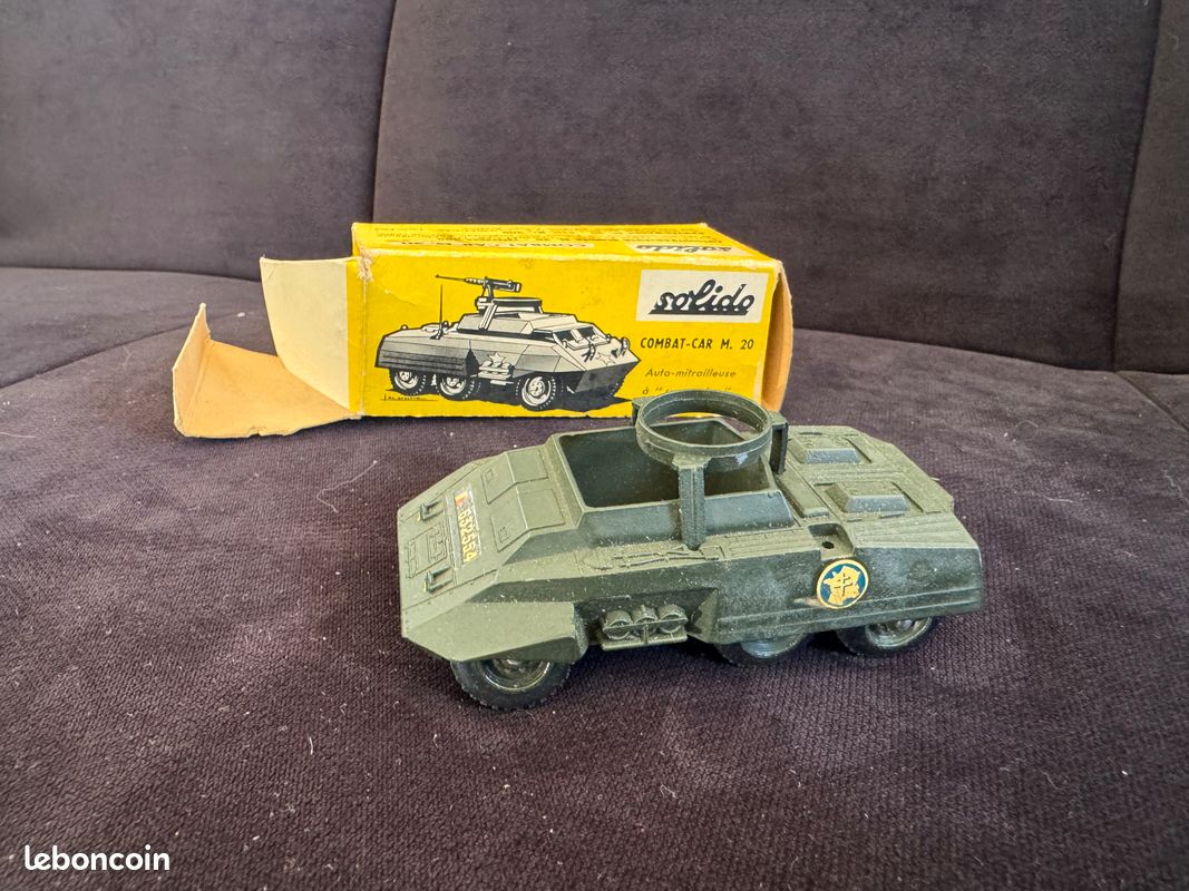 SOLIDO COMBAT-CAR M.20 (2 Eme DB) Auto-Mitrailleuse avec boite originale 1960 EUR 40,00 - FR