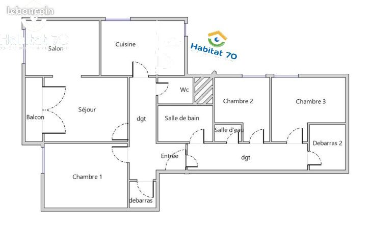 Appartement 5 pièces 95 m² · à Plancher-les-Mines · 95 m² · 621 €/mois