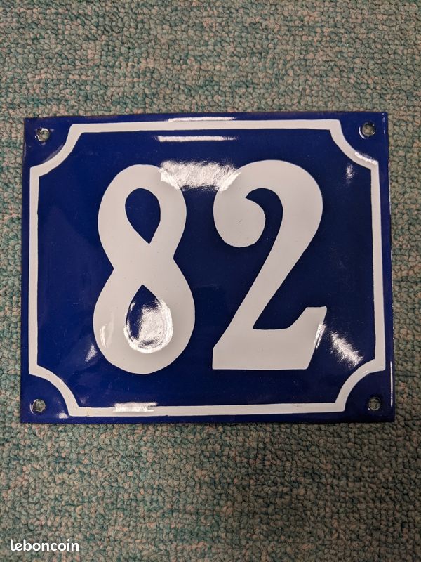 Plaque De Maison émaillée Numéro 72 Dimensions 120x120 Mm Bleu