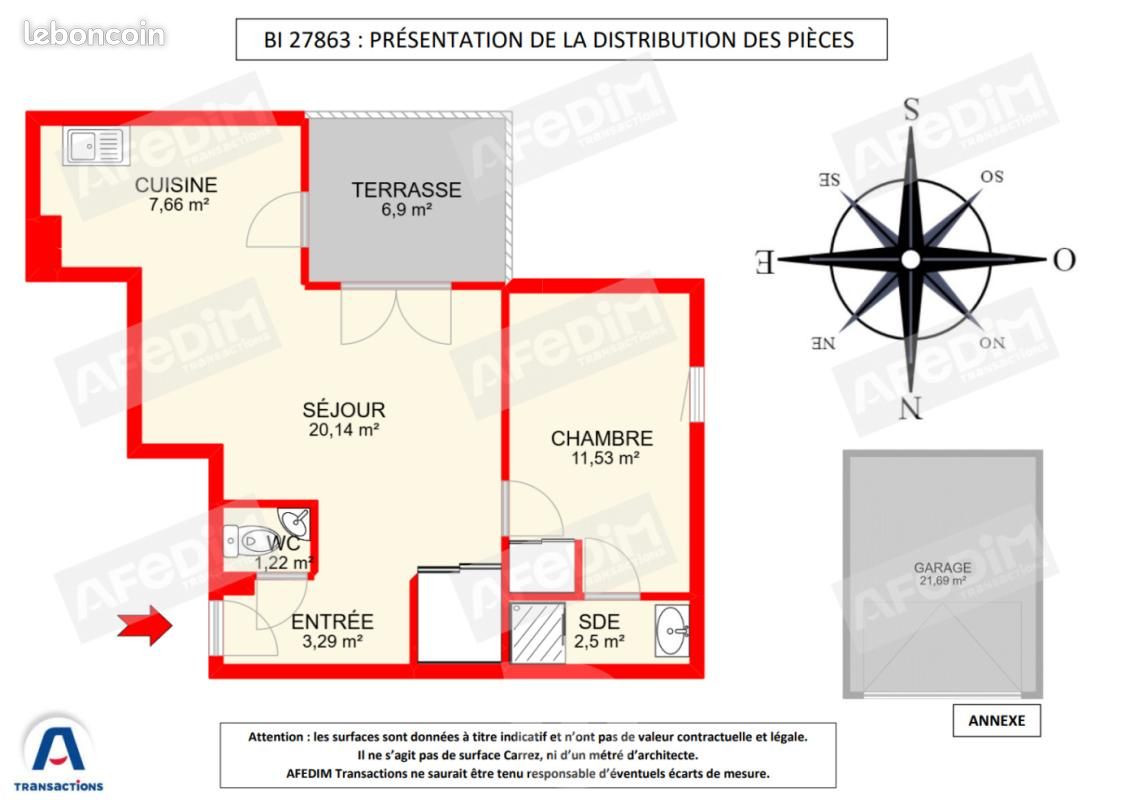Appartement 2 pièces 46 m² · à Saint-Herblain · 46 m² · 133 250 €
