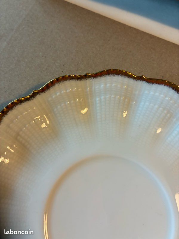 Soucoupes petites assiettes bord doré Giraud porcelaine de Limoges (image 13)