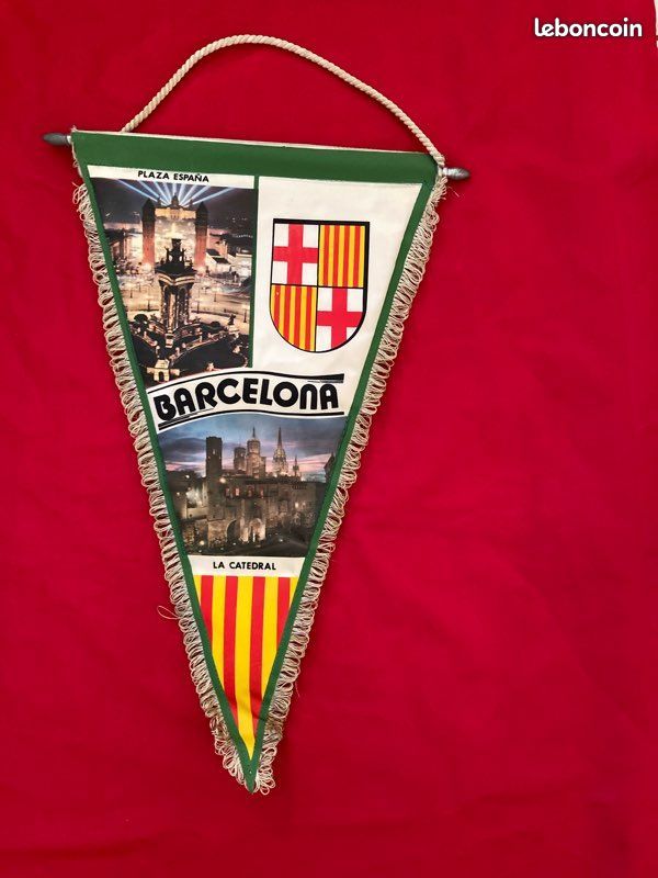 fanion vintage football foot soccer Barcelone