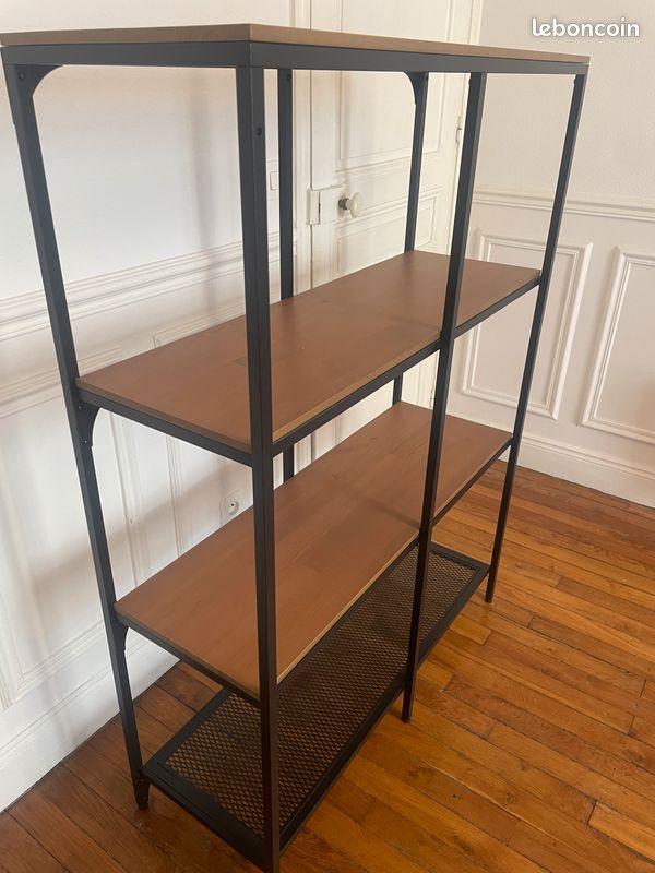 Étagère IKEA Fjällbo 100x136 cm noir et bois montée (image 3)