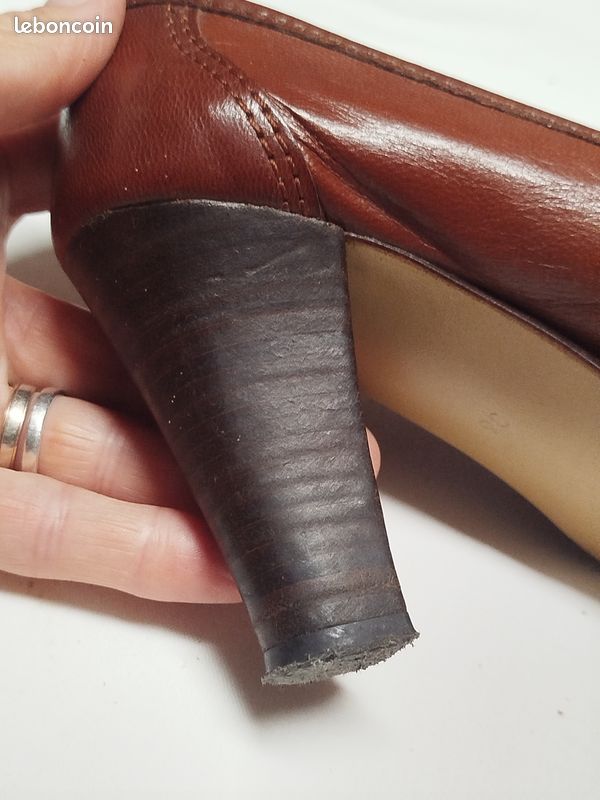 Escarpins trotteurs vintage cuir marron HIRICA Prestige - T36 - Made in France (image 14)