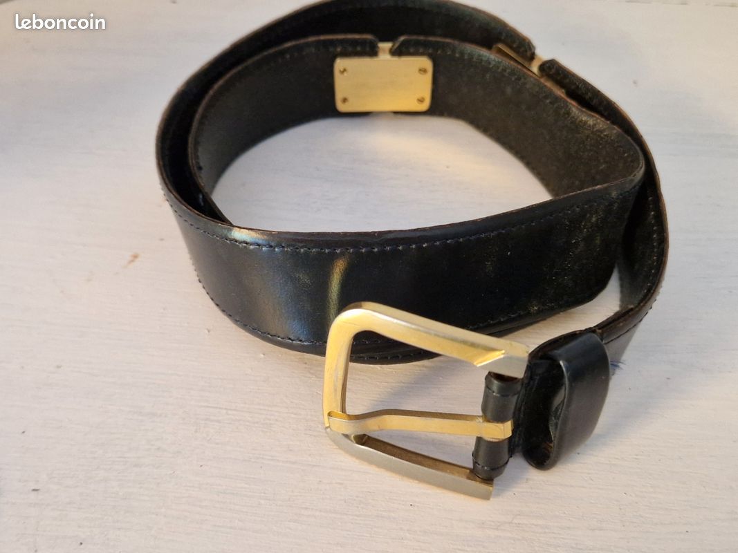 Ceinture vintage femme en cuir noir Accessoires Bagagerie