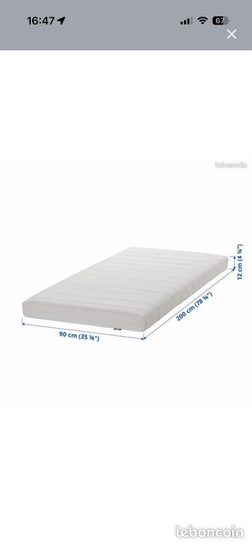 Matela neuf ikea afjall 90*200*12 (image 4)