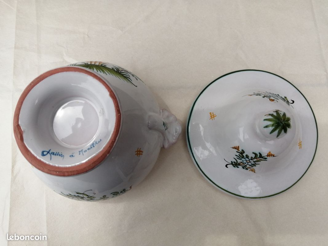 Véritable sucrier Vallauris décor Moutiers (image 3)