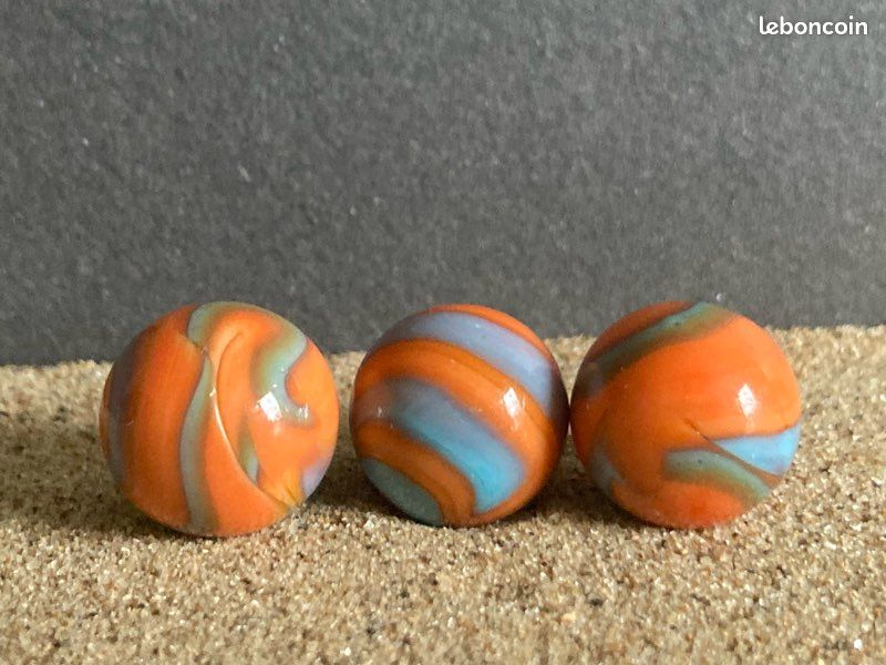 Petite Bille Oeil de Dragon - Noir Argenté, Rayé d'Orange Petite Bille Oeil de Dragon - Noir Argenté, Rayé d'Orange