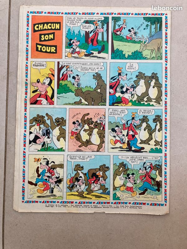 Bandes dessinées anciennes : journal de Mickey Numéros 711, 724, 747, 750, 752, 760, 764, 771, 773, 774 années 1966-1967 (Walt Disney) (image 13)