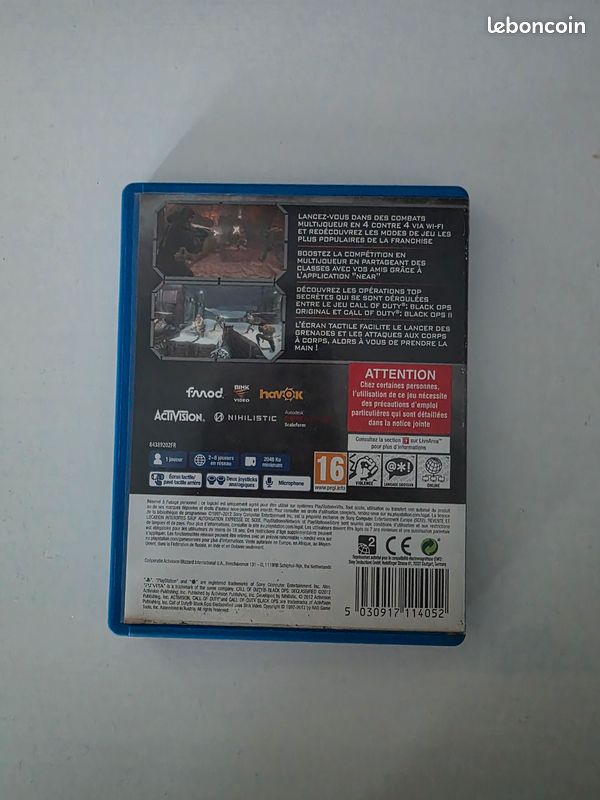 Call Of Duty Black Ops Declassified PS Vita – Complet Et Propre