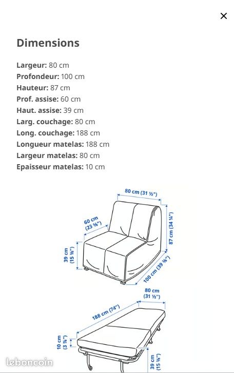 FAUTEUIL BZ lit pliant (image 3)