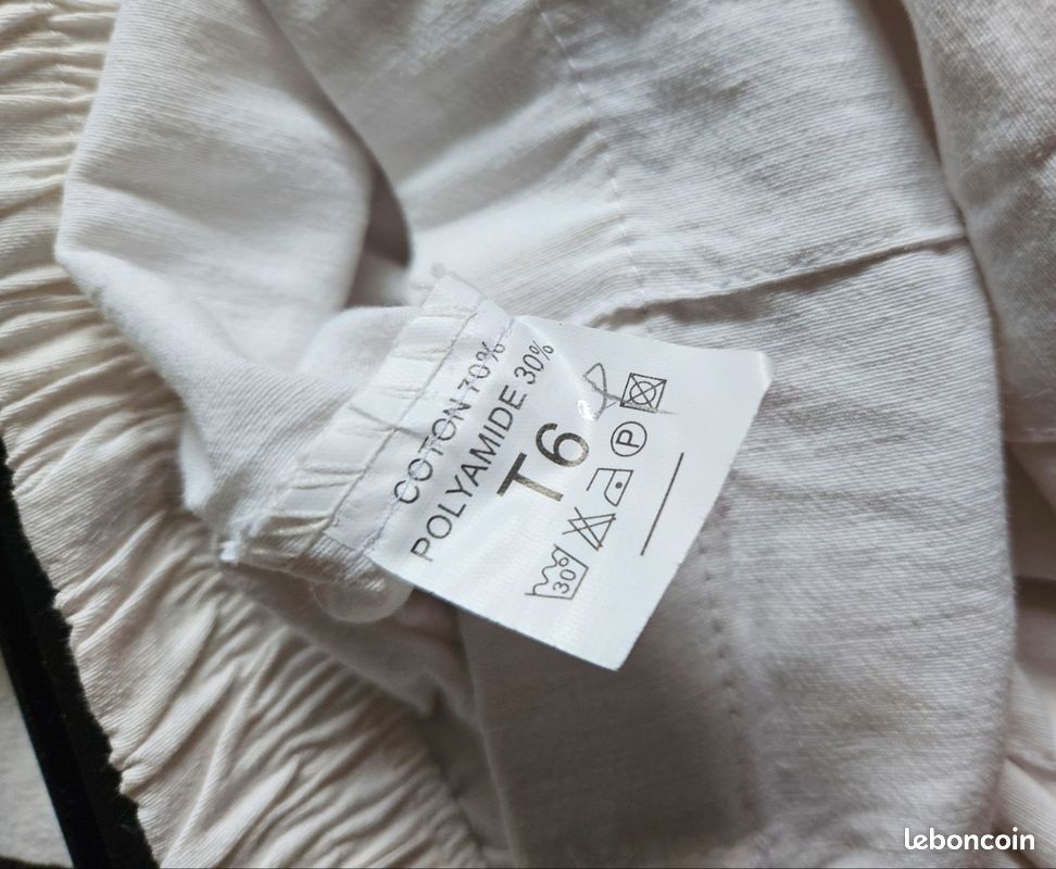 Pantacourt blanc neuf t 6 (image 7)