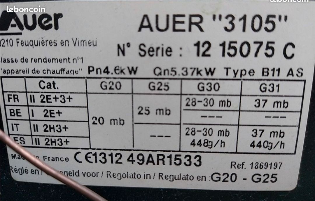 Radiateur gaz auer 3105 (image 2)