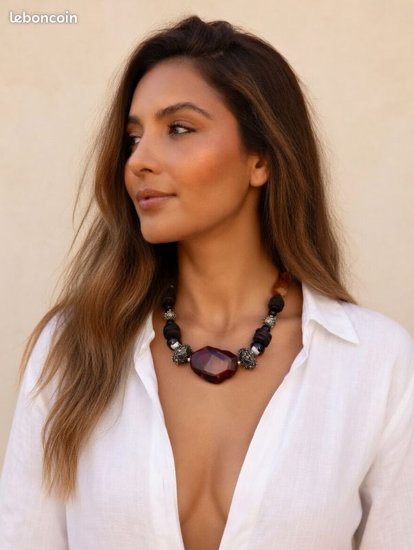 Collier De Cheval Clouté Western - Aledosaddlery - Marron Foncé