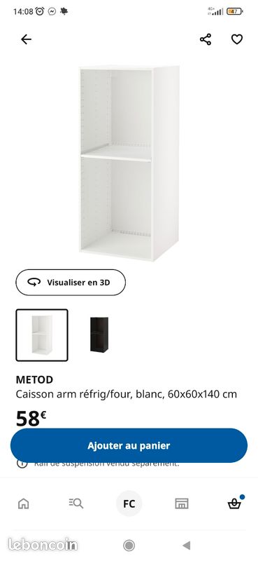 Colonne four micro-ondes IKEA avec tiroir (image 1)