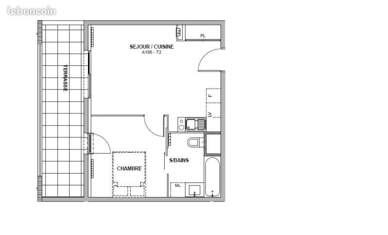 Appartement a louer agde - 2 pièce(s) - 38 m2 - Surfyn