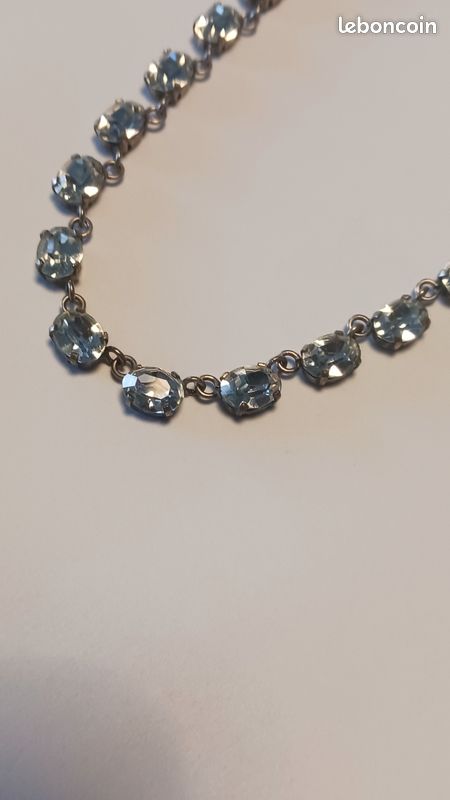 Collier Vintage En Strass Blonde Corne - Ancien Bijou Rétro - Occasion