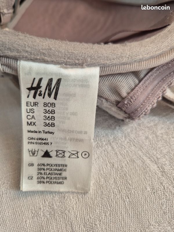 Soutien gorge 95B gris H&M (image 4)