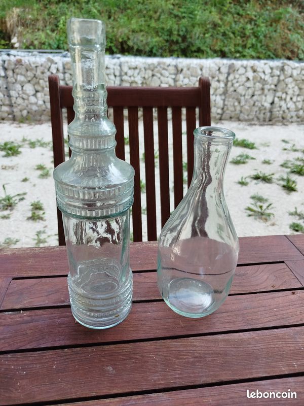 Bouteilles en verre bleue + 2 transparentes (image 3)