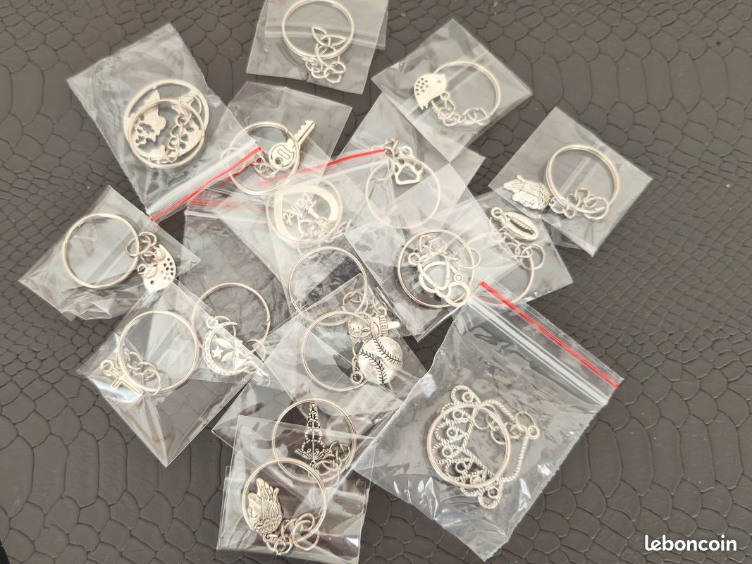 💎Gros lot revendeur de 20 porte clé en Acier inoxydable argenté (image 1)