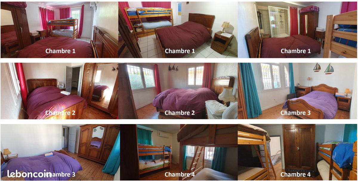 Argelès Gite Villa 4 ou 5 chambres Plage 80 mètres (jusqu'à 21 ou 25 couchages) Villa des Palmiers (image 3)