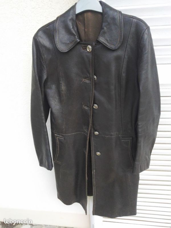 Manteau cuir vintage (image 1)