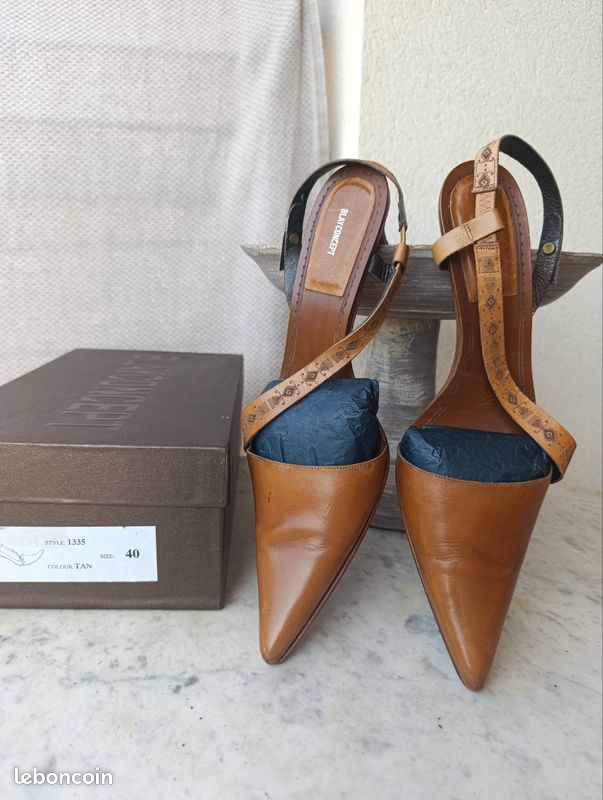 Escarpins camel cuir (image 5)