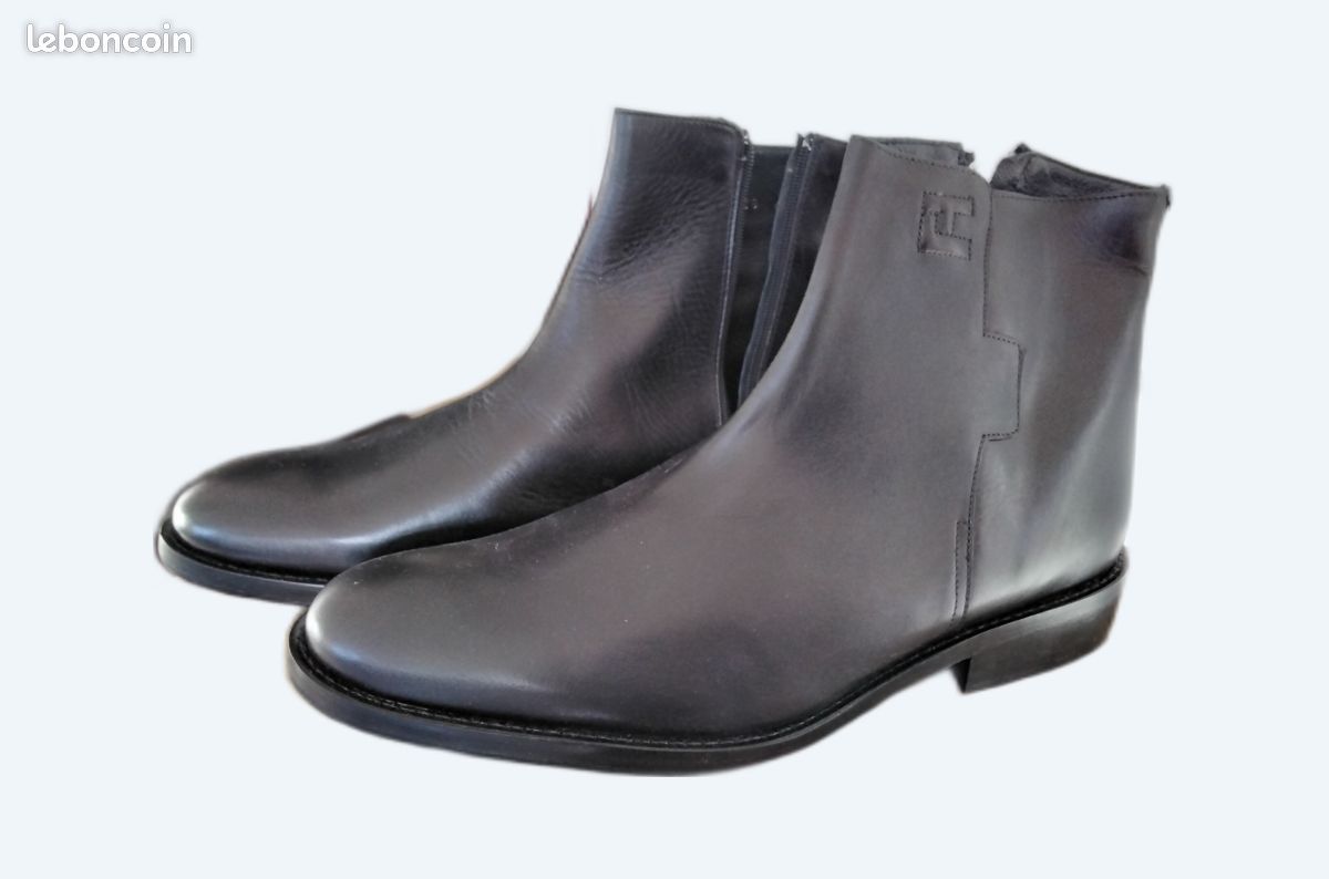 Bottines Ted Lapidus Tillières En Cuir Noir Neuves - Taille 41 - Bottines élégantes Pour Femme