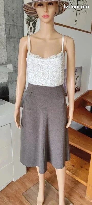 Jupe Longue Femme EMMA PERNELLE - Polyester Vert - Taille 40 - Style Maxi (Occasion Très Bon État)